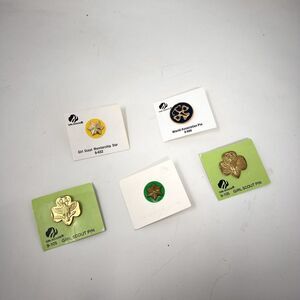 Vintage Girl Scout Pin Lot World Association Membership Star Set‎